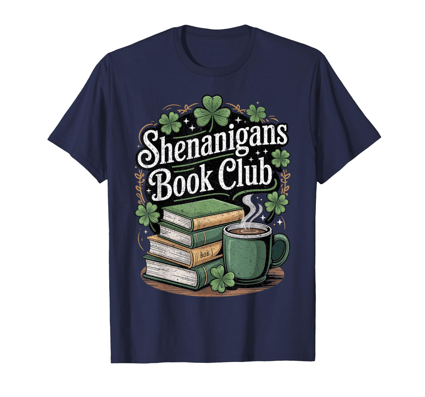 Shenanigans Shamrock Womens Reader Book Club St Patricks Day T-Shirt