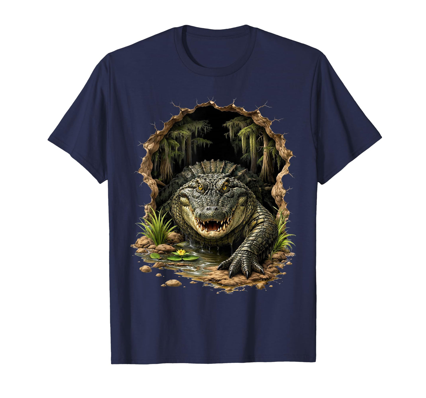 Alligator Wall Animal Print Art Swamp Bayou Animal Lover T-Shirt