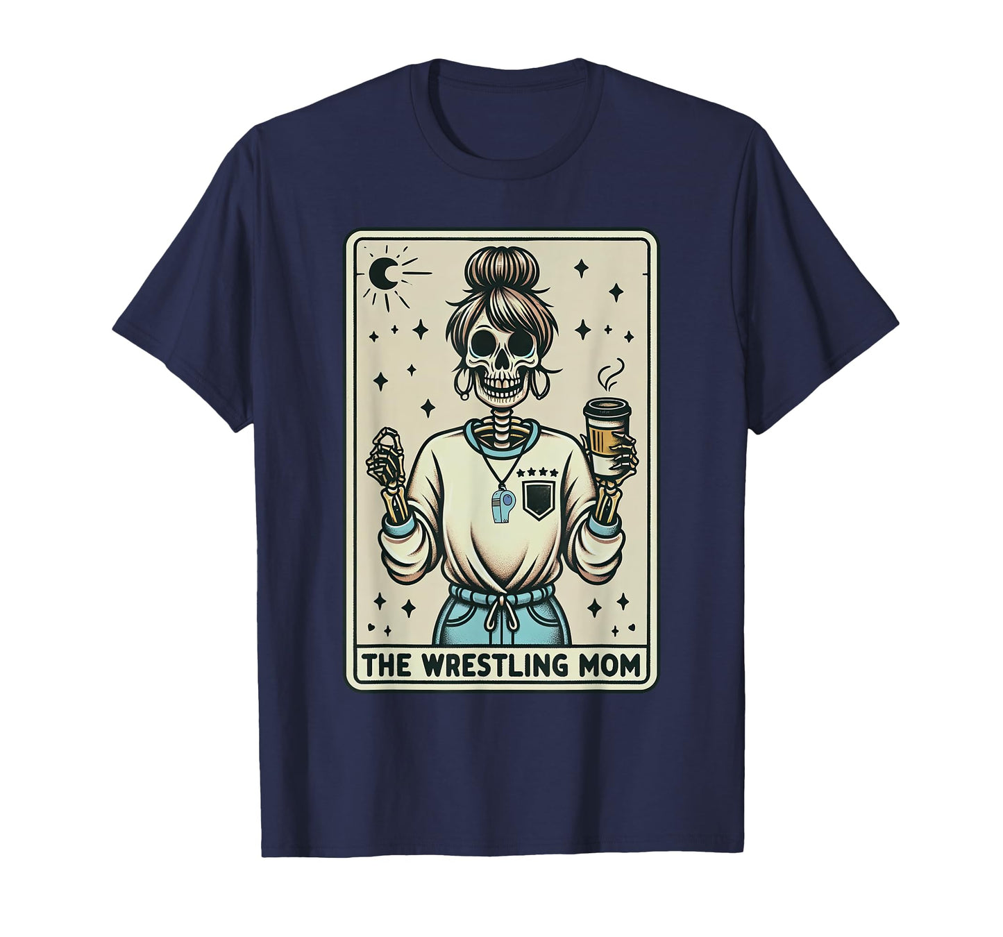 Wrestling Mom Skeleton Tarot Card Wrestling Mama Mothers Day T-Shirt