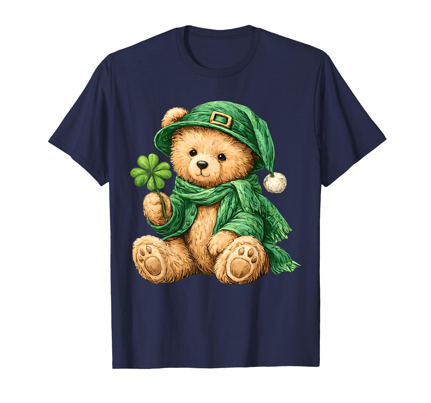 Lucky Bear St Patrick's Day Irish Shamrock Clover Bear Meme T-Shirt