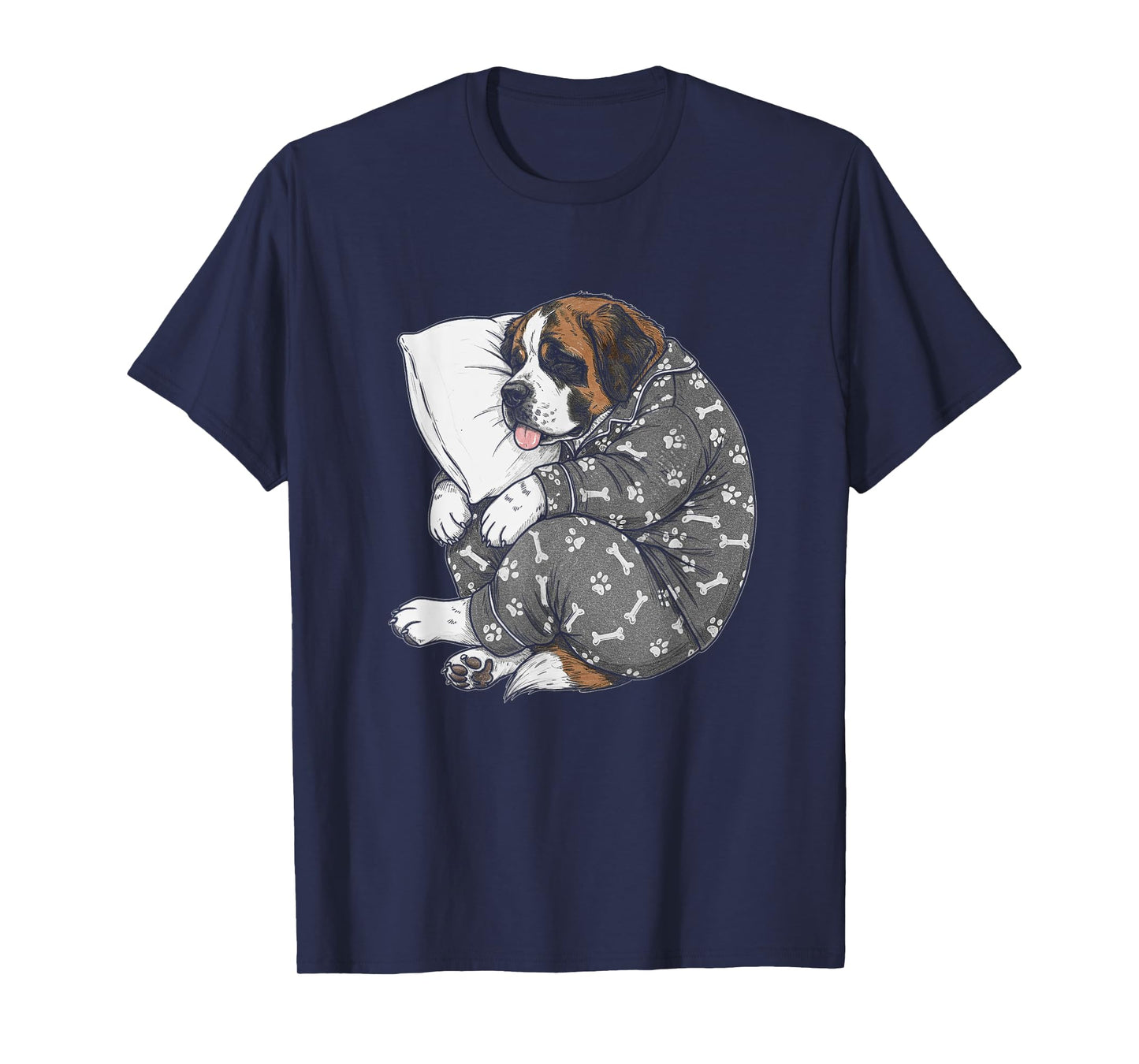 Funny Sleepy Saint Bernard Pajama Men Women Kids T-Shirt