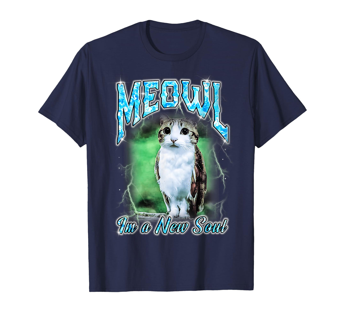 Meowl Cat Owl Funny Cursed Internet Bootleg T-Shirt