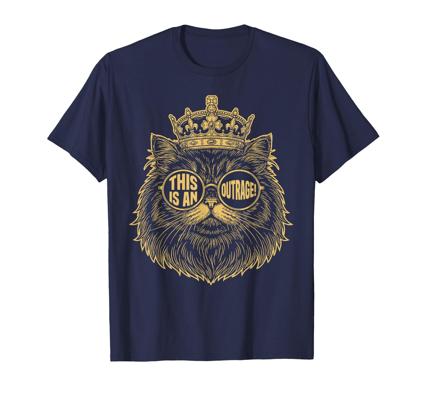This is an Outrage Funny Princess Cat Donut Gold Womens Mens T-Shirt