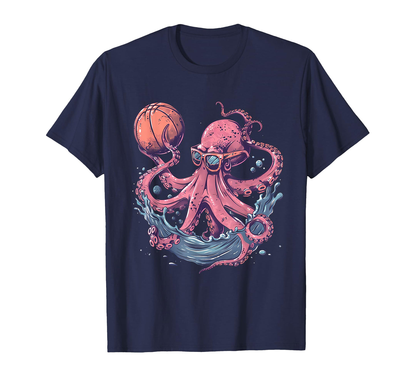 Basketball Octopus Basketball Hoop Basketball Lover Drawing T-Shirt