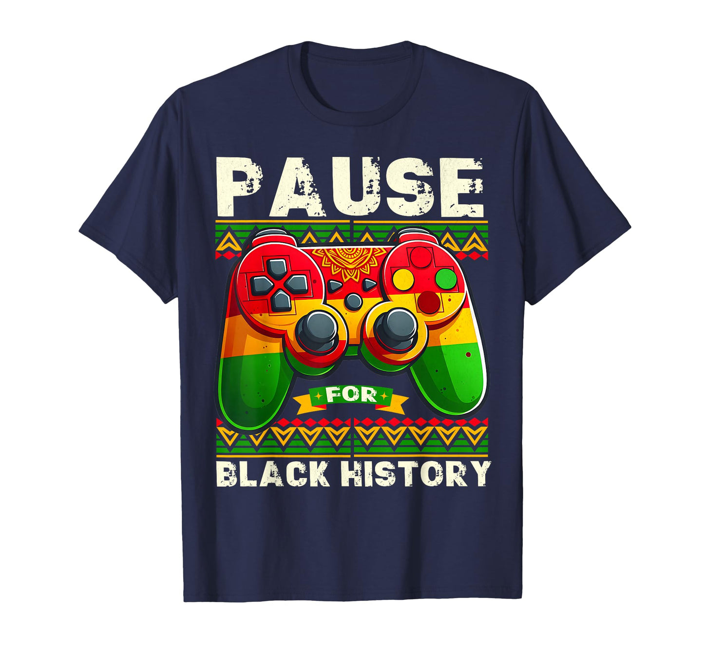 Pause For Black History Month Boys Kids Gamer Video Gaming T-Shirt