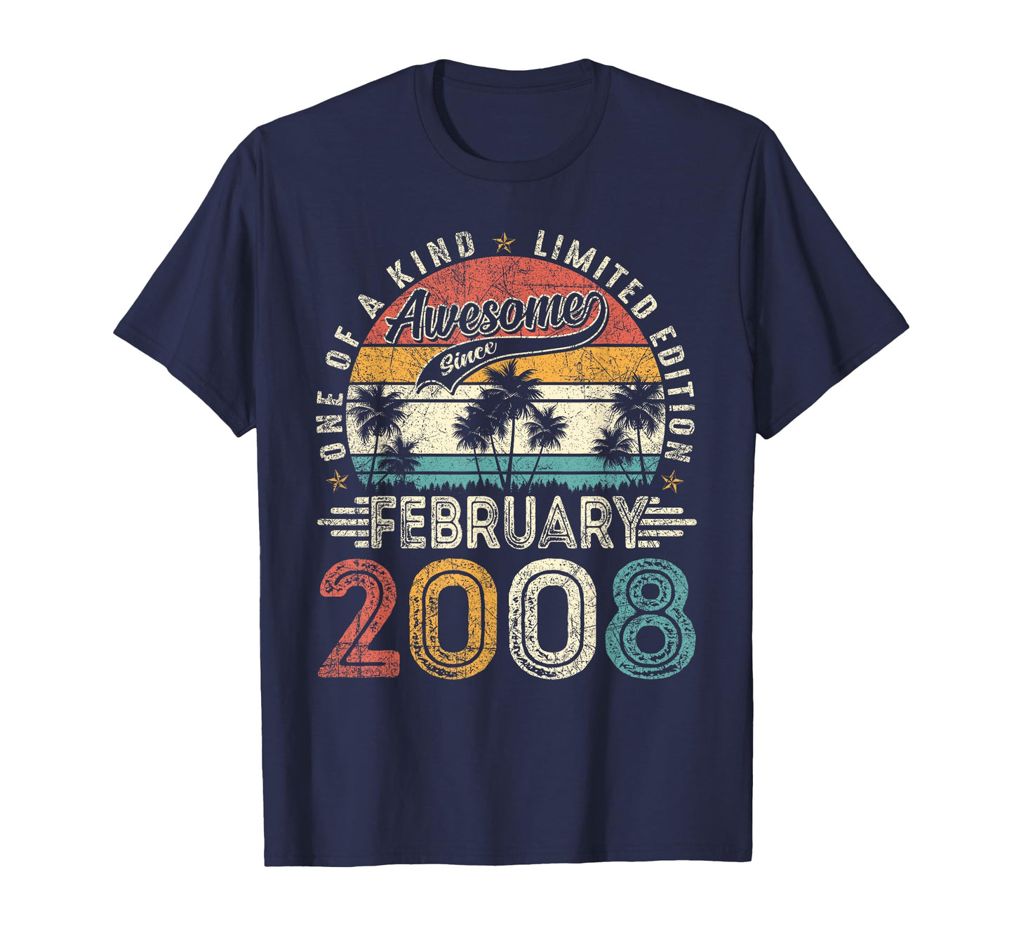 18 Years Old Boys Awesome Since February 2008 18th Birthday T-Shirt