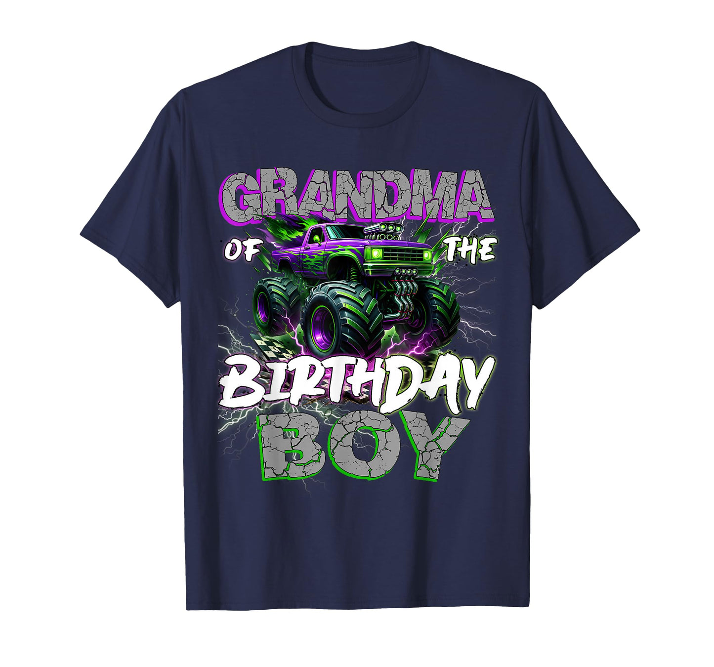 Grandma Of The Birthday Monster Truck Family Matching Party T-Shirt