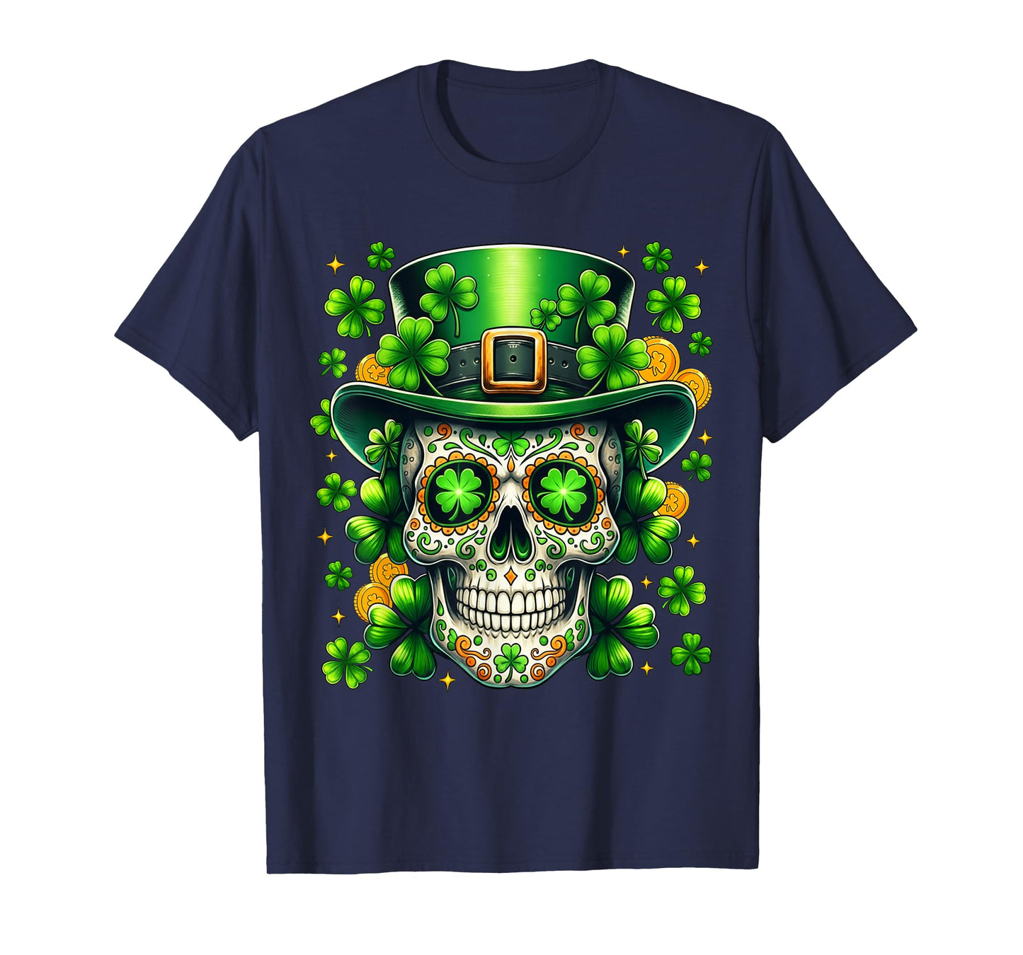 San Patties Irish Sugar Skull Shamrock St Patricks Day Men T-Shirt