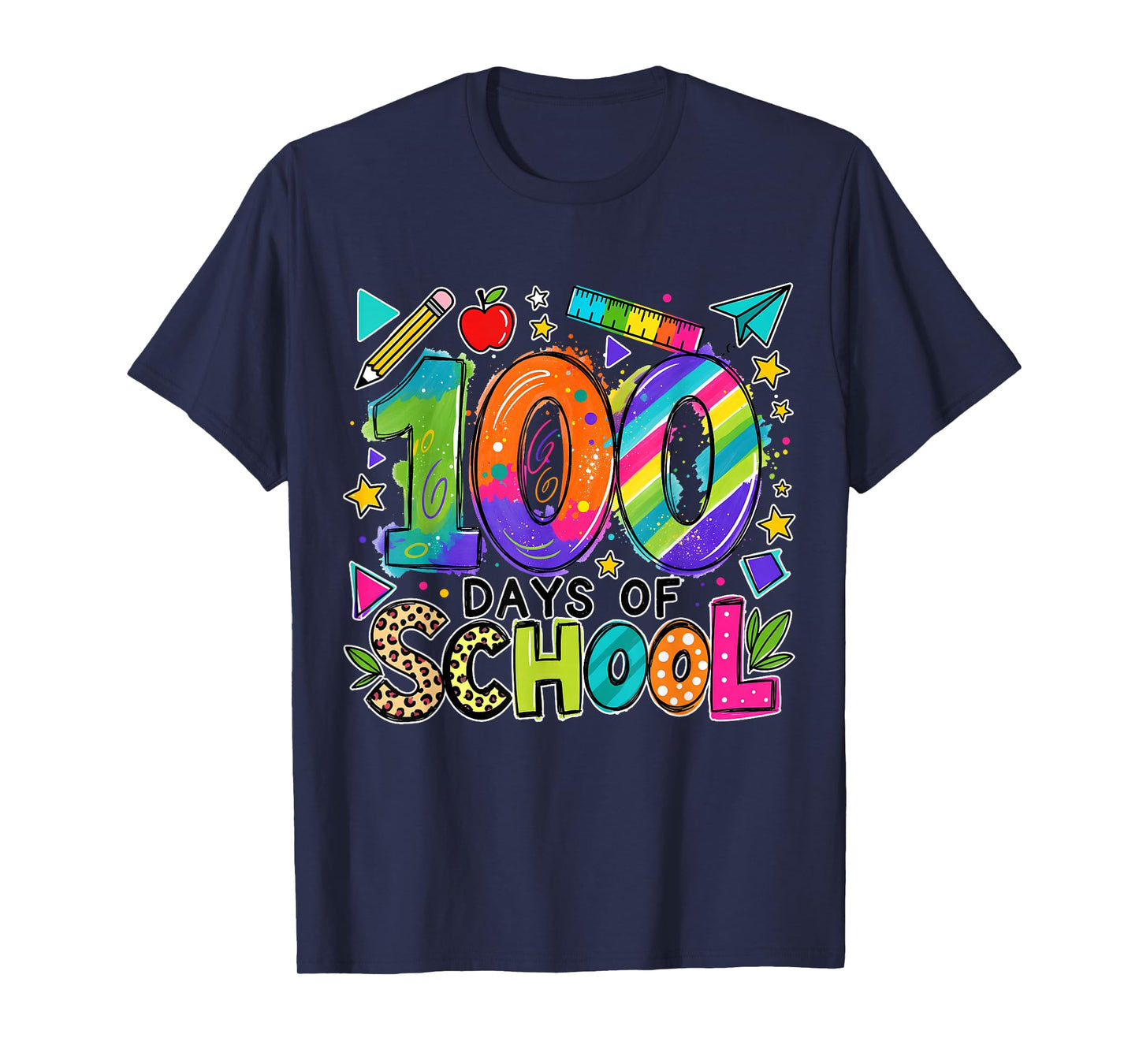 100 Days of School Teacher Kids Cute Happy 100th Days School T-Shirt