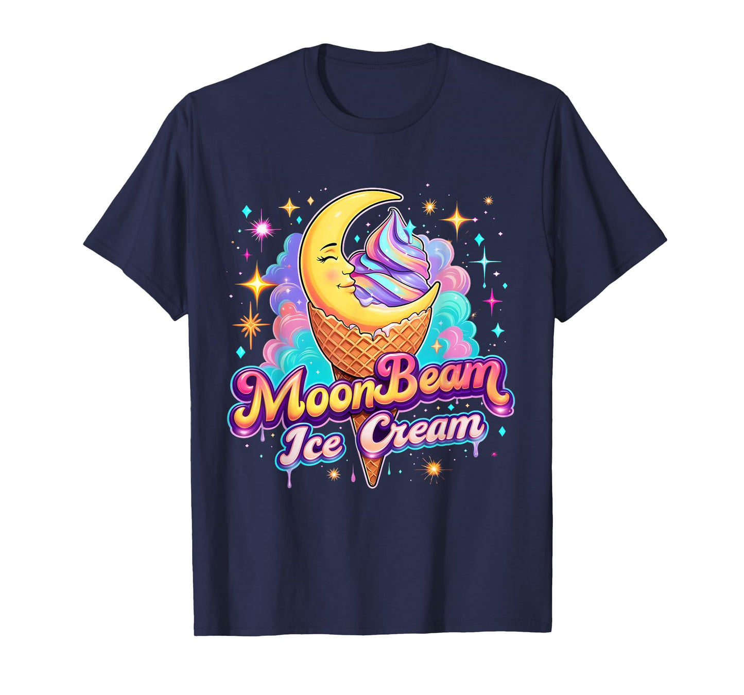 Moonbeam Ice Cream Cute Celestial Dessert Art T-Shirt