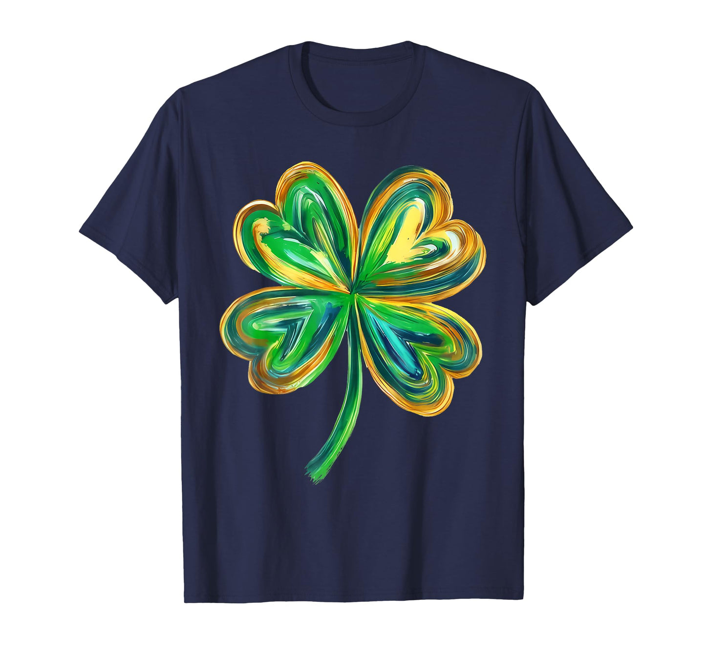 Watercolor Four Leaf Clover Green St Patricks Day Shamrock T-Shirt
