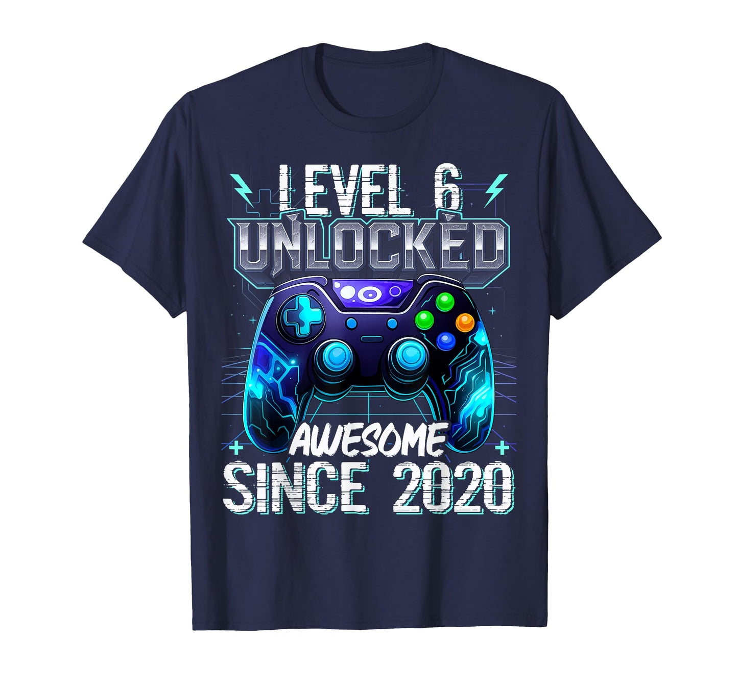 6th Birthday Boy Level 6 Gamer 6 Year Video Game Party T-Shirt