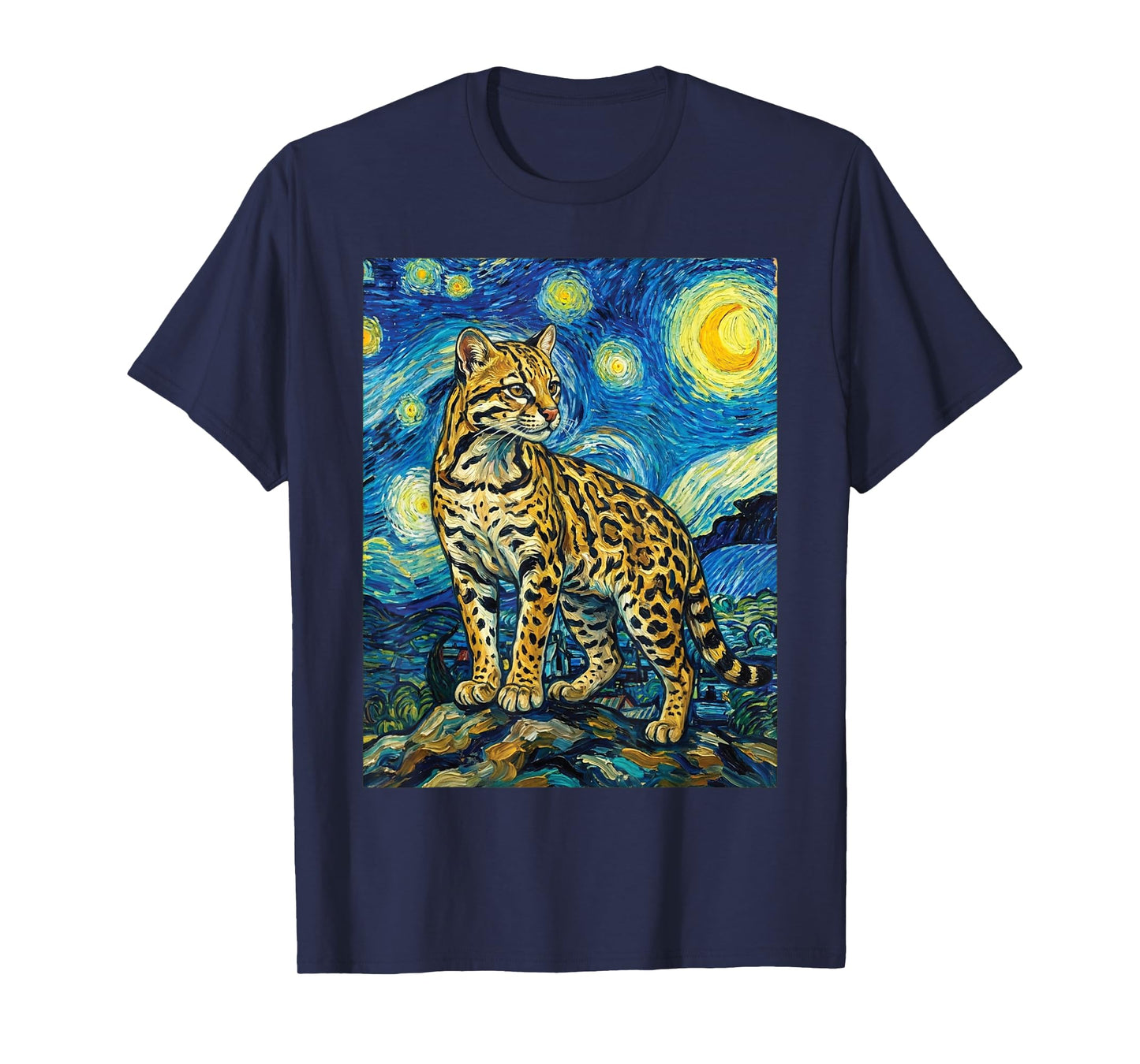 Ocelot Starry Night, Vincent Van Gogh Ocelot T-Shirt