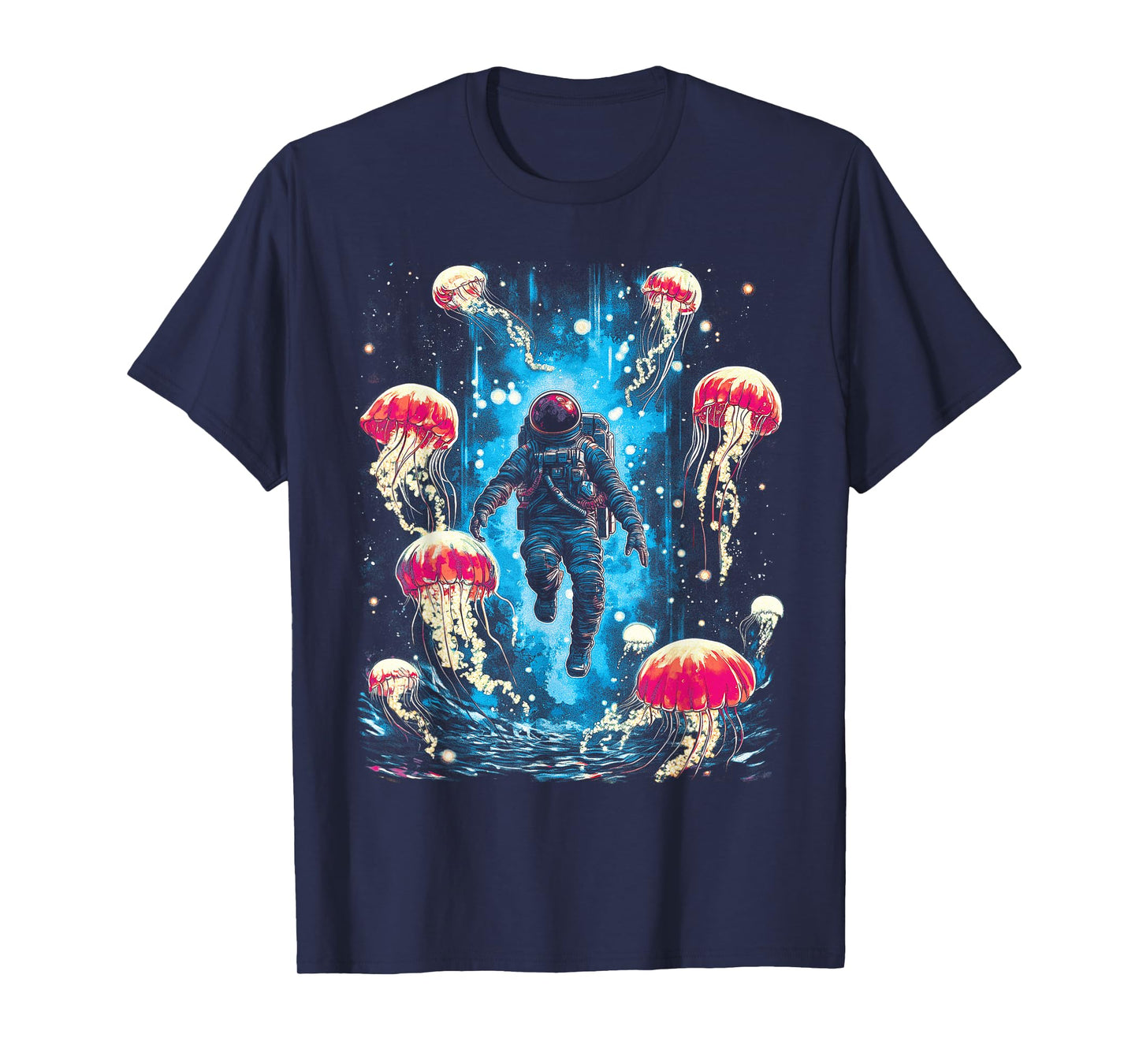 Astronaut Jellyfish Outer Space Explorer Galaxy Science Men T-Shirt