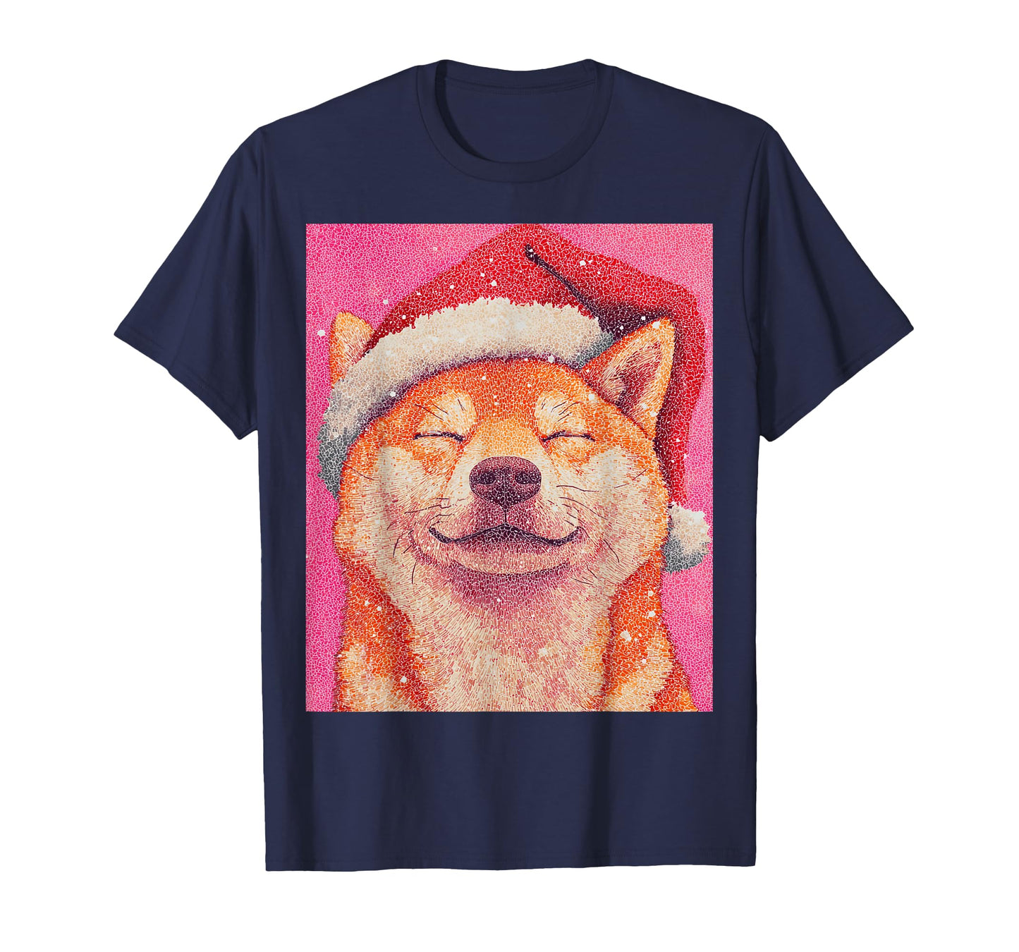 Shiba Inu Pink Dog Christmas T-Shirt