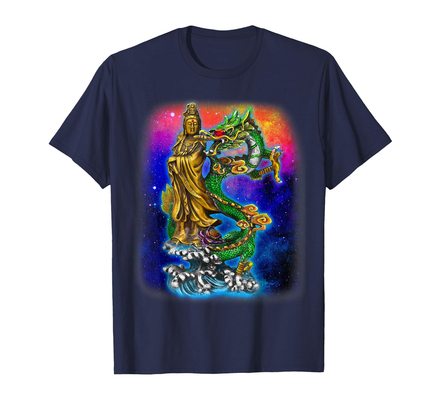 Guan Yin Guanyin Chinese Buddha Goddess Dragon T-Shirt