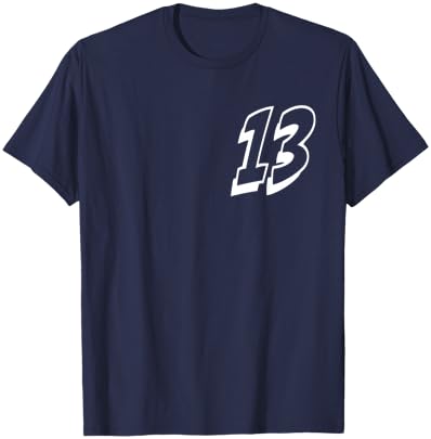 Number Thirteen #13 Sports Team Uniform 13 Birthday T-Shirt - T-Shirt | Navy