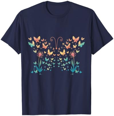 Butterfly Dandelion T-Shirt - T-Shirt | Navy