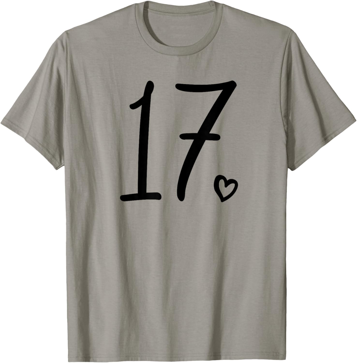 17th Birthday For Girls Seventeen Cute Number 17 Years Old T-Shirt - T-Shirt | Sand
