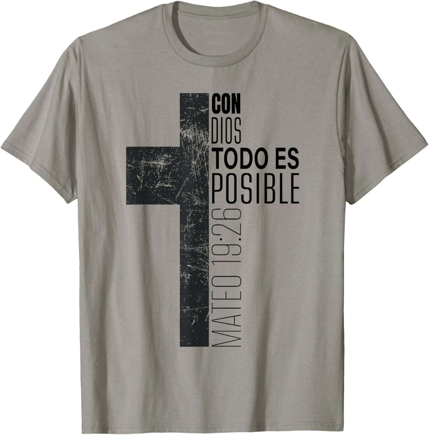 Con Dios Todo Es Posible Christian Spanish Bible Verse Gifts T-Shirt - T-Shirt | Sand