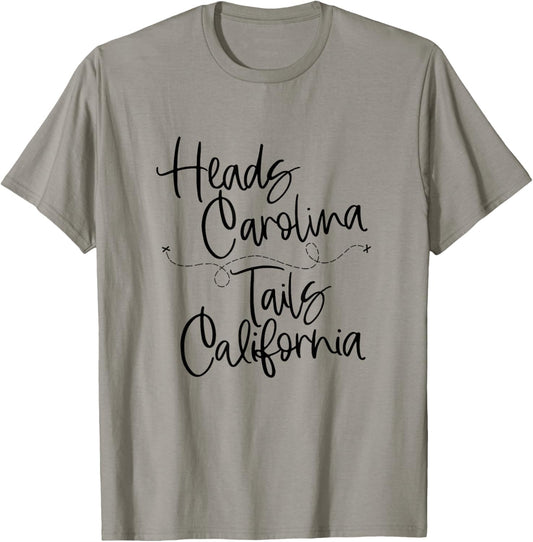 Heads Carolina Tails California 90's Country Design T-Shirt - T-Shirt | Sand