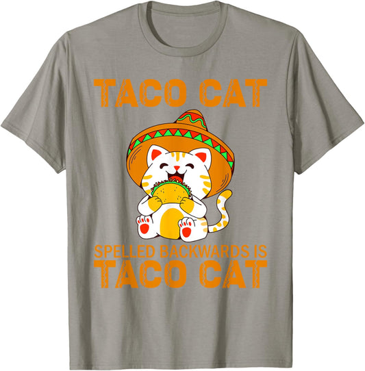 TacoCat for Kids Taco Cat Cinco de Mayo TacoCat Kids Cat T-Shirt - T-Shirt | Sand