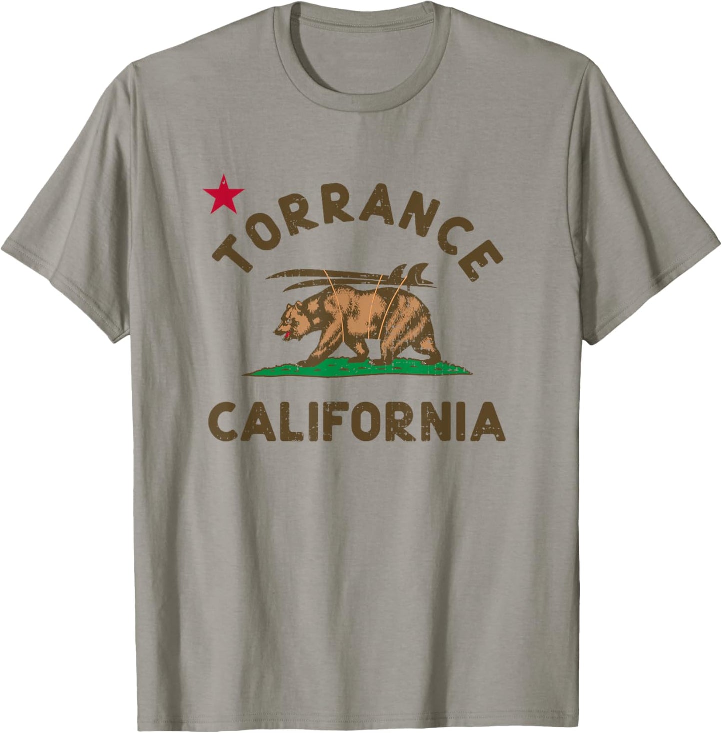 Torrance California Beach Flag Bear Surf CA Vintage T-Shirt - T-Shirt | Sand