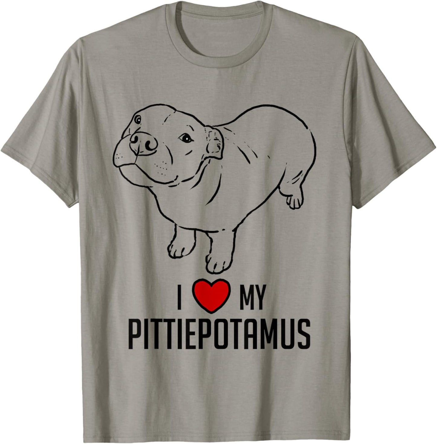 Funny Pitbull, Pitbull Humor, Pittiepotamus, Pitbull Hippo T-Shirt - T-Shirt | Sand