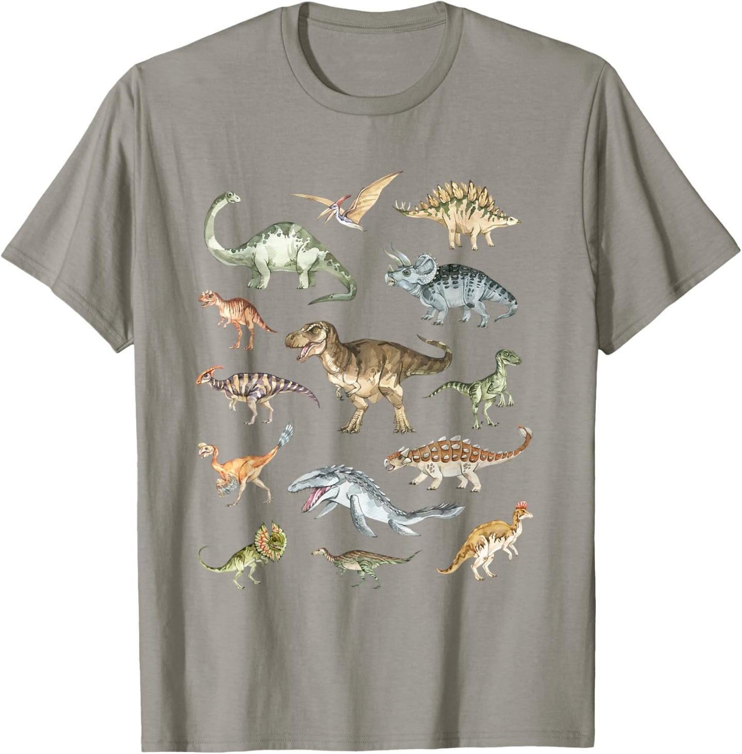 Types Of Dinosaurs Lover Paleontology Trex Velociraptor Kids T-Shirt - T-Shirt | Sand