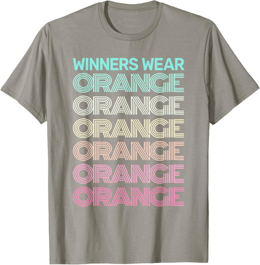 Retro WINNERS WEAR ORANGE Team Color War Game Summer Camp T-Shirt - T-Shirt | Sand