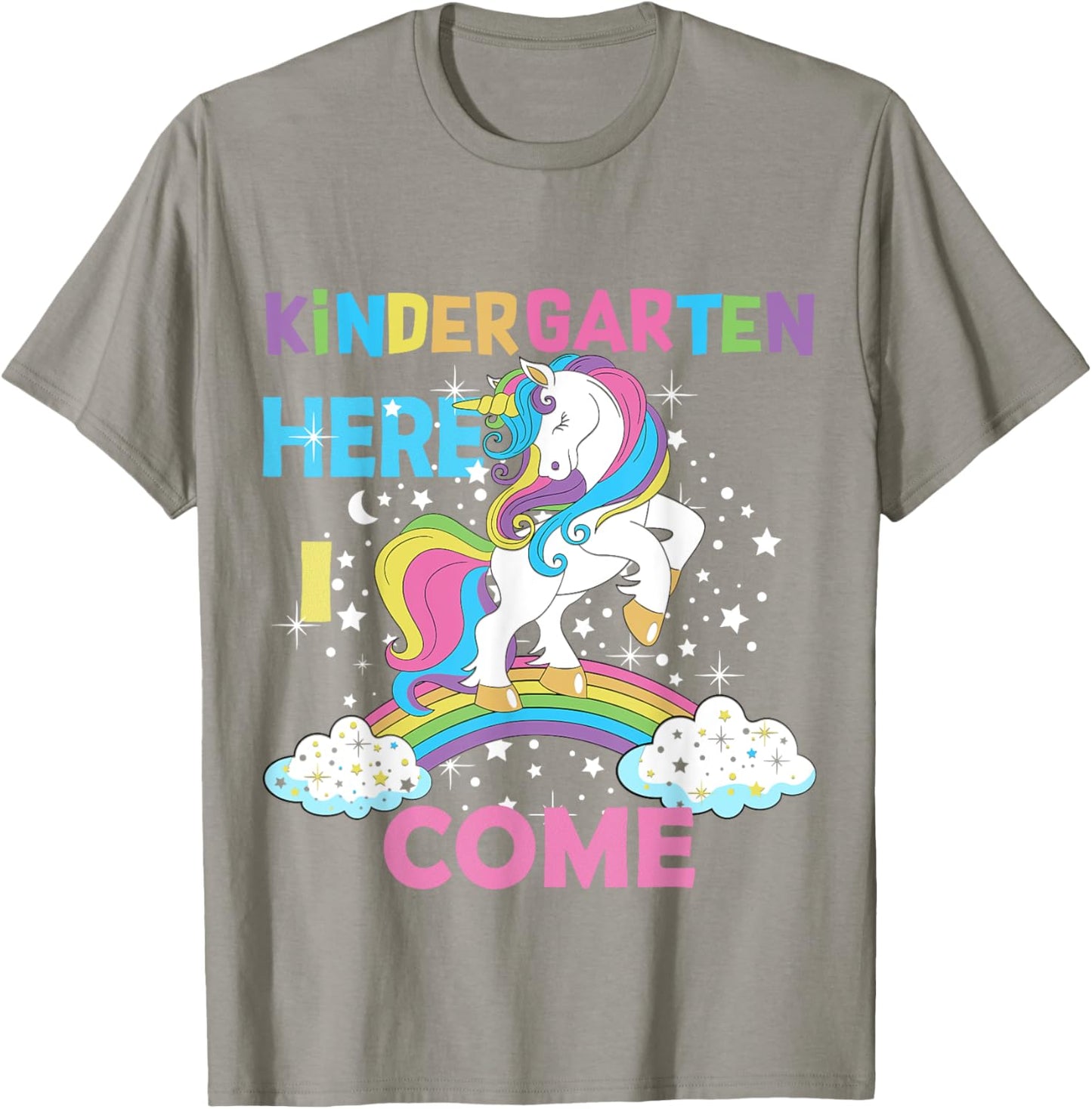 Back To School Unicorn Hello First Day of Kindergarten Girl T-Shirt - T-Shirt | Sand