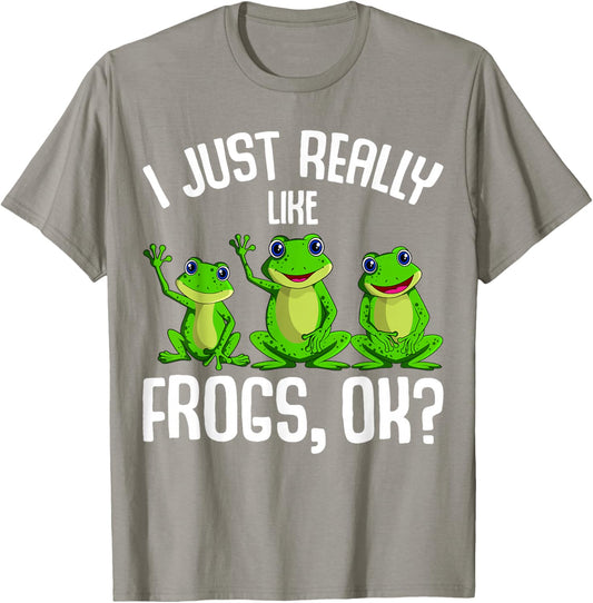 I Just Really Like Frogs Kids Girls Boys Frog T-Shirt - T-Shirt | Sand