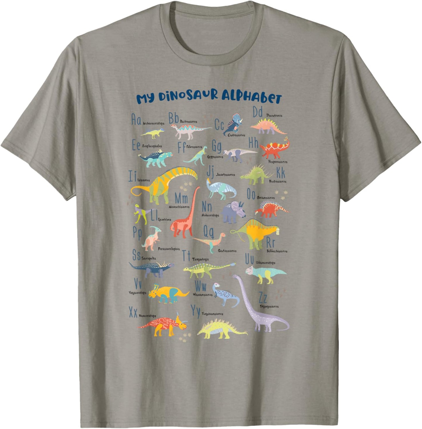ABC Dino Identification A-Z Types of Dinosaurs Alphabet T-Shirt - T-Shirt | Sand