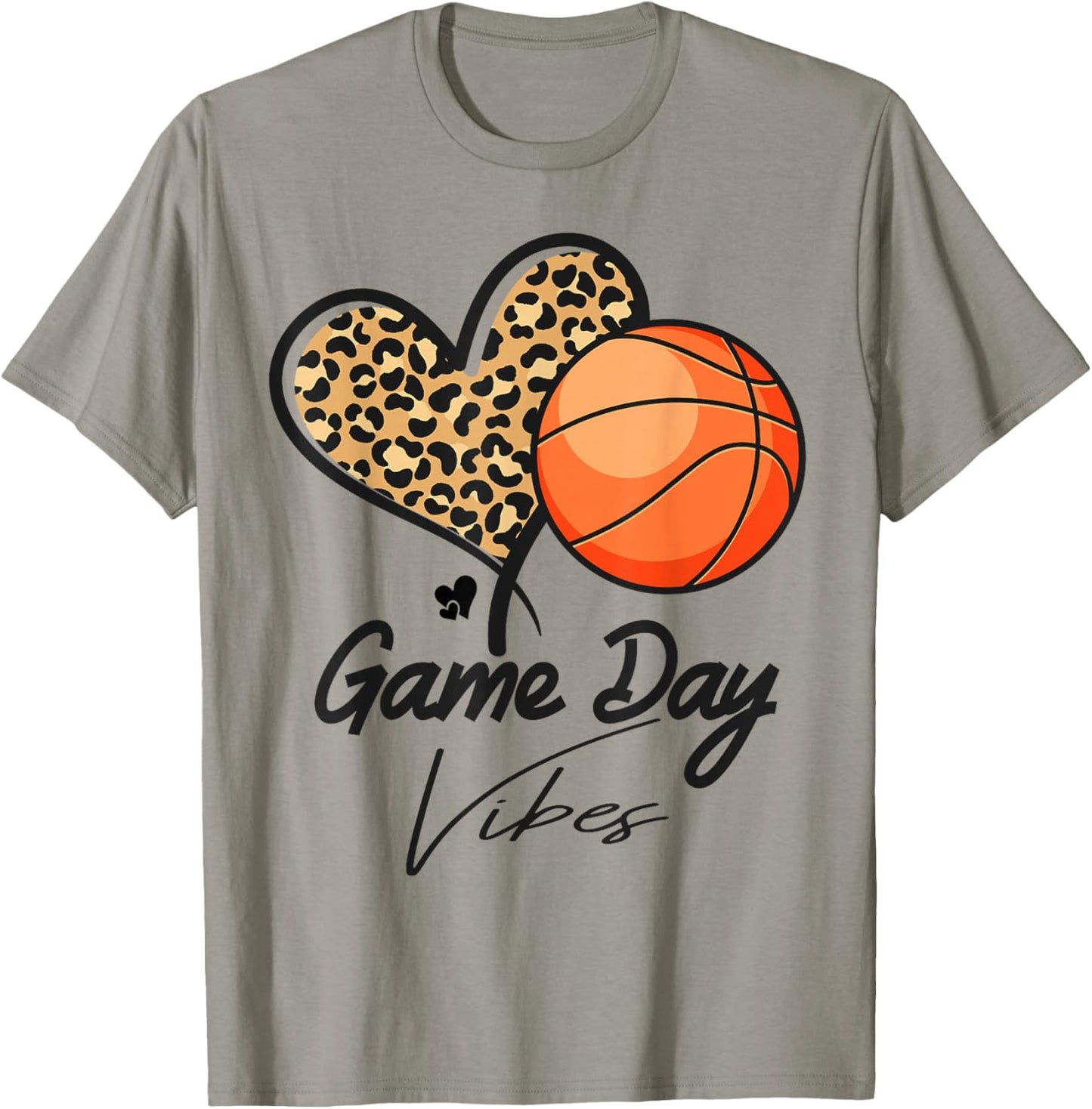 America basketball Game Day Vibes basketball Mom leopard T-Shirt - T-Shirt | Sand