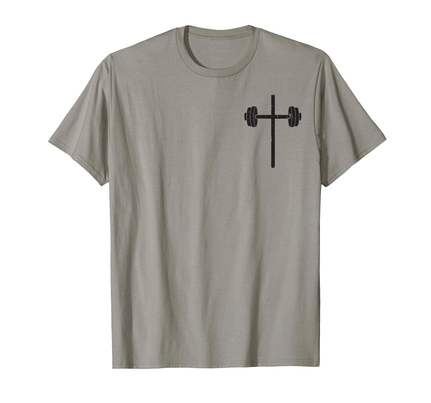 Dumbbell Cross Barbell Gym Christian Workout Faith-Fitness T-Shirt