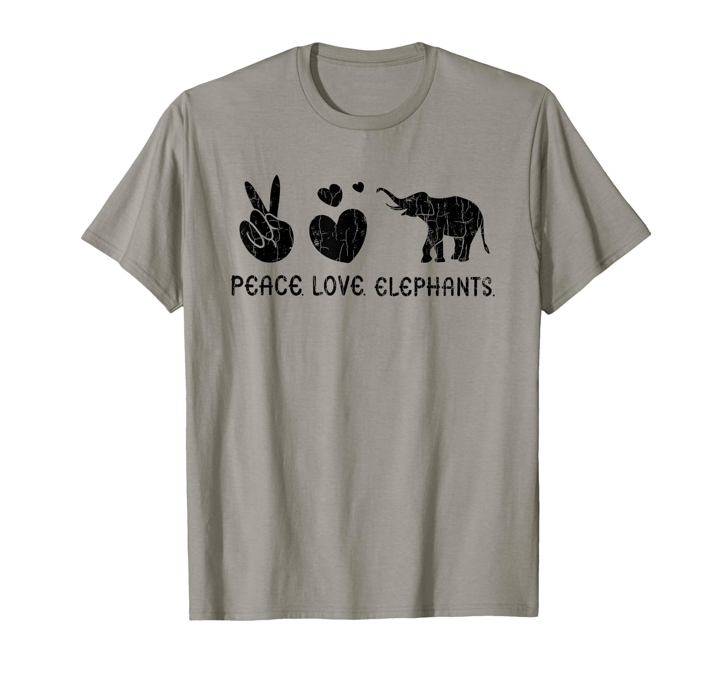 Peace Love Elephants Funny Elephant Lover Boys Girls Graphic T-Shirt
