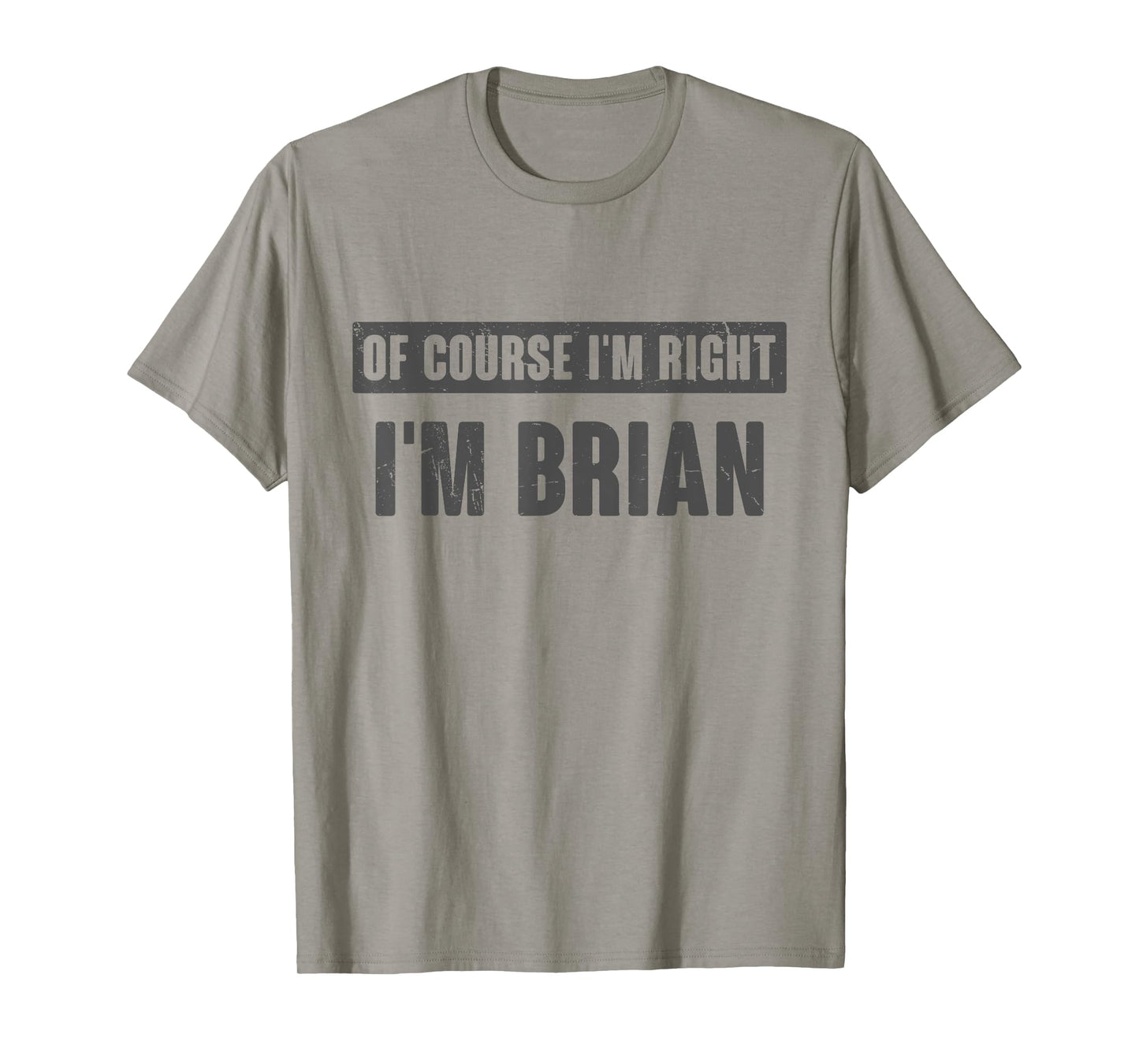 Of Course I'm Right I'm Brian - Funny Brian Name Gift T-Shirt