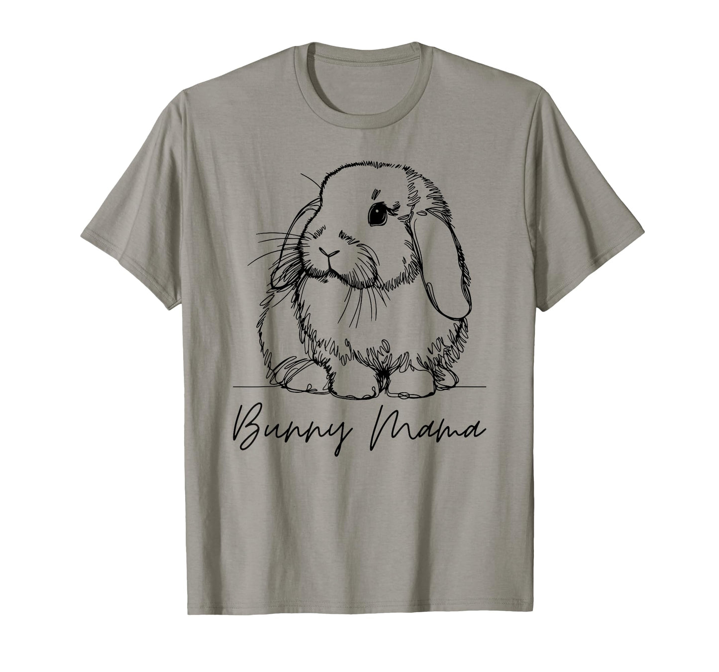 Bunny Mama Holland Lop Mom Cute Lop Rabbit Line Art T-Shirt