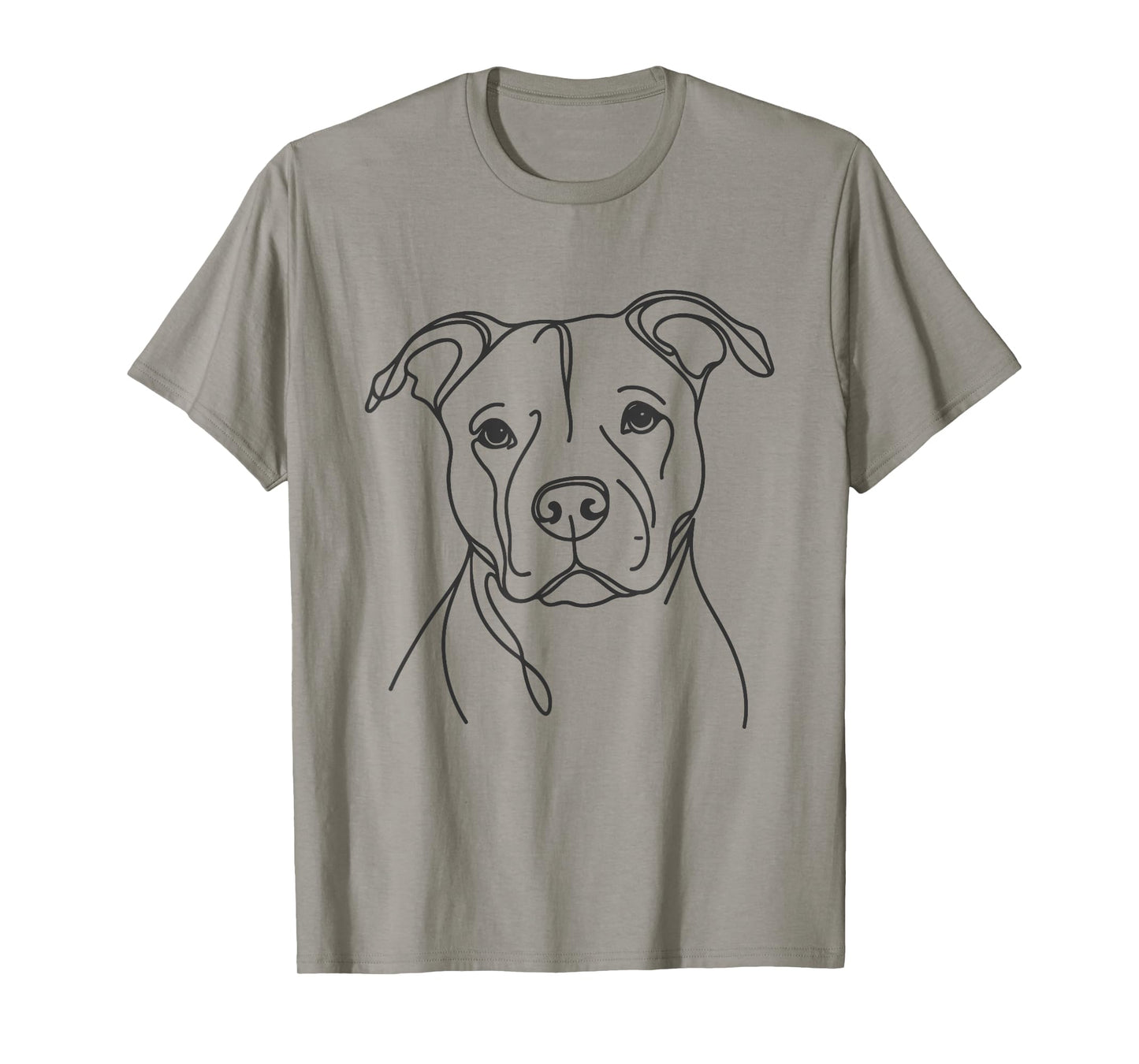 Line Art Dad Mom Dog - Pitbull Men Women T-Shirt