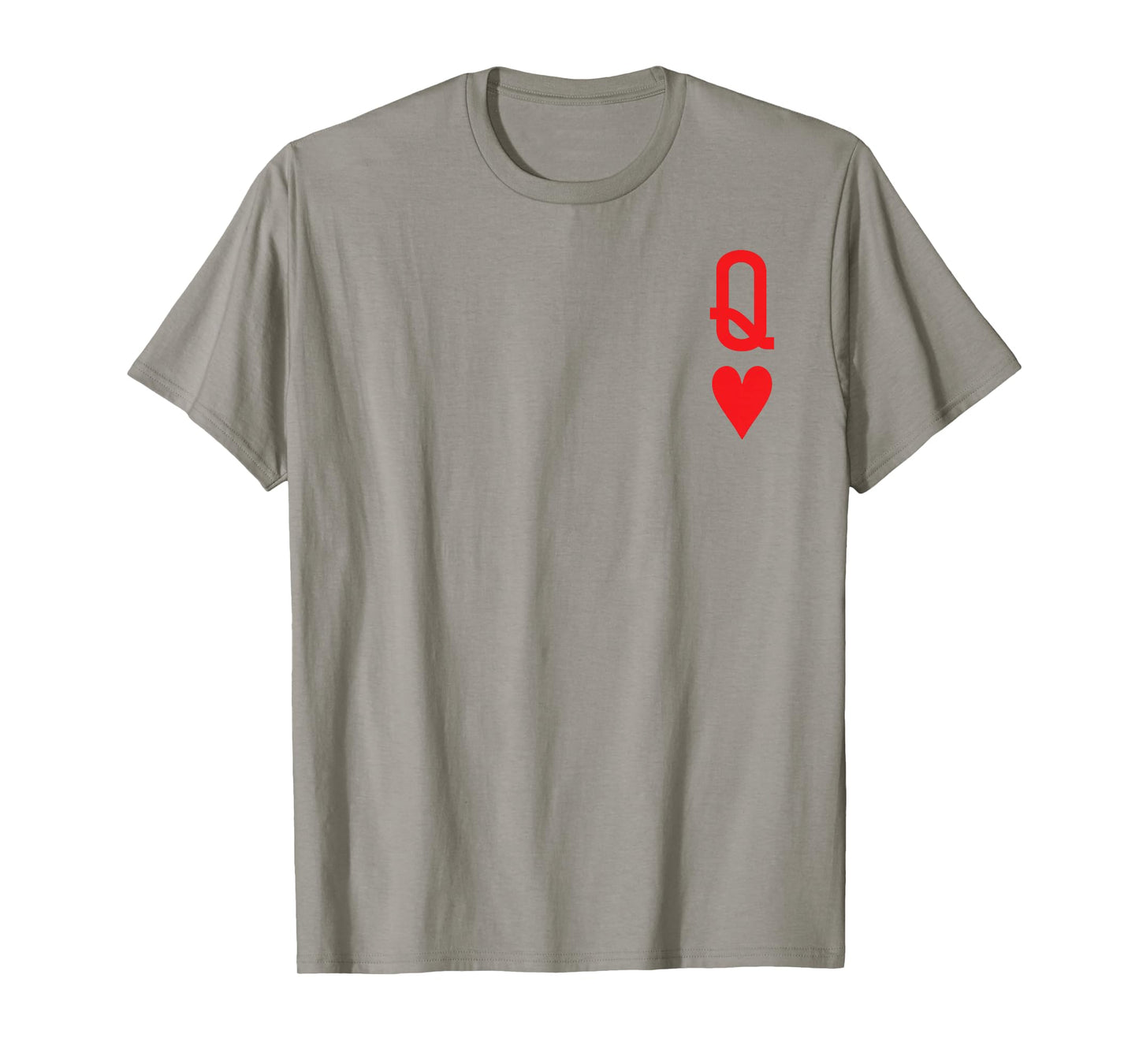 Queen of Hearts King of Heart Couple Matching Women Letter Q T-Shirt