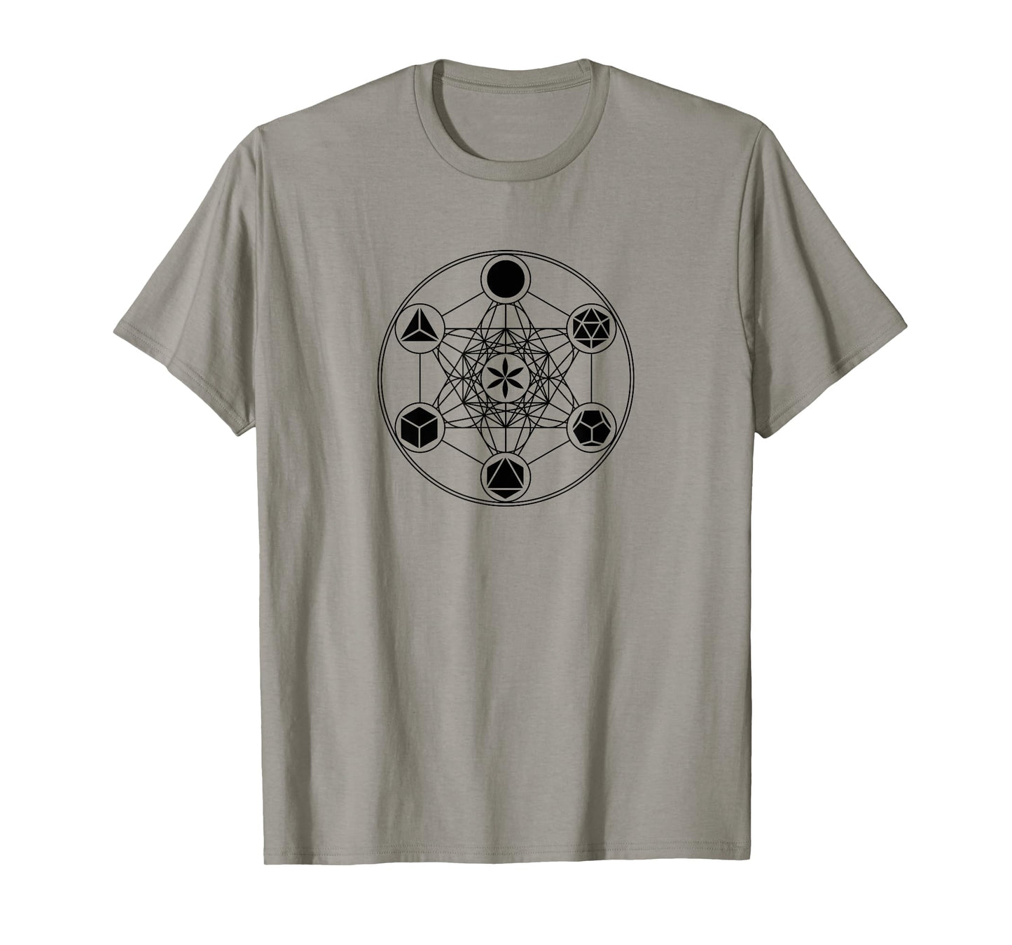 Sacred Geometry Yoga Metatrons Cube Platonic Solids T-shirt T-Shirt