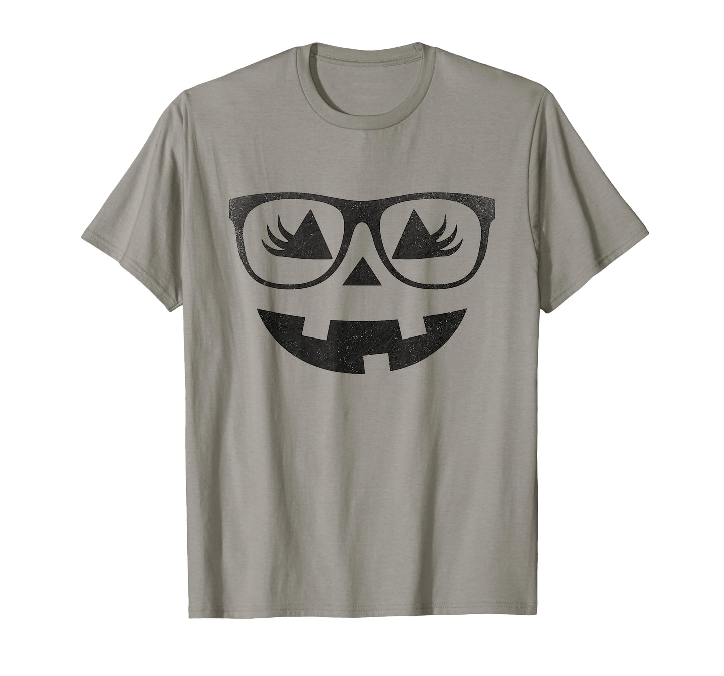Jack O Lantern Pumpkin with Glasses Eyelashes Halloween T-Shirt