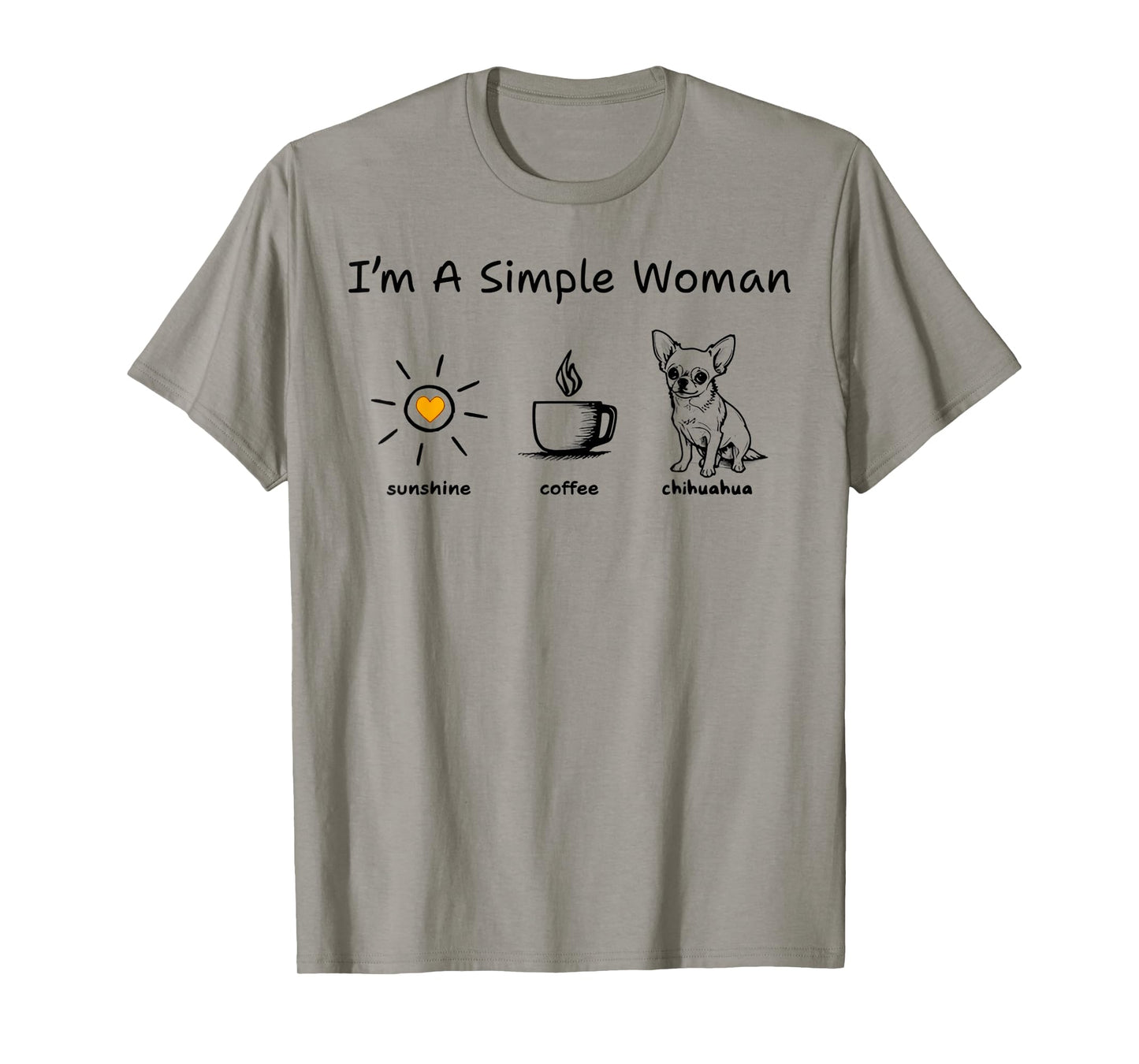 I'm A Simple Woman Sunshine Coffee Chihuahua T-Shirt