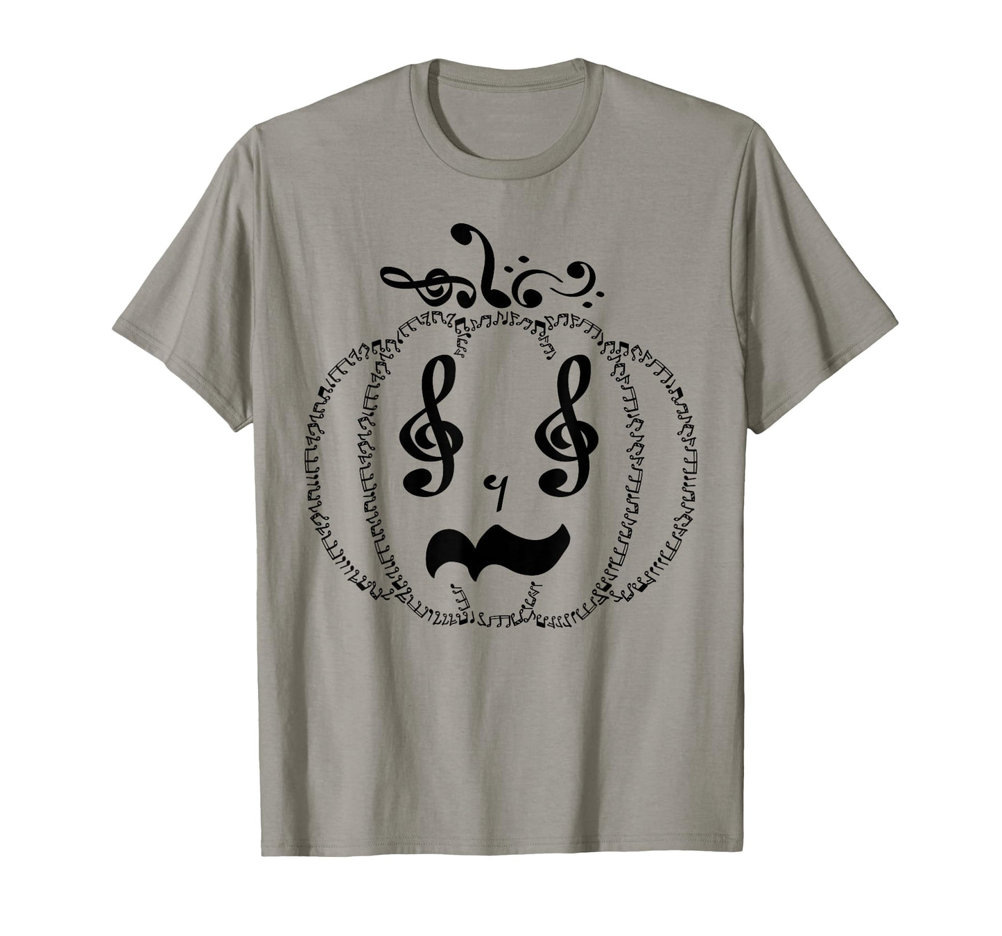 Pumpkin with Music Notes Music Teachers Halloween Men Women T-Shirt