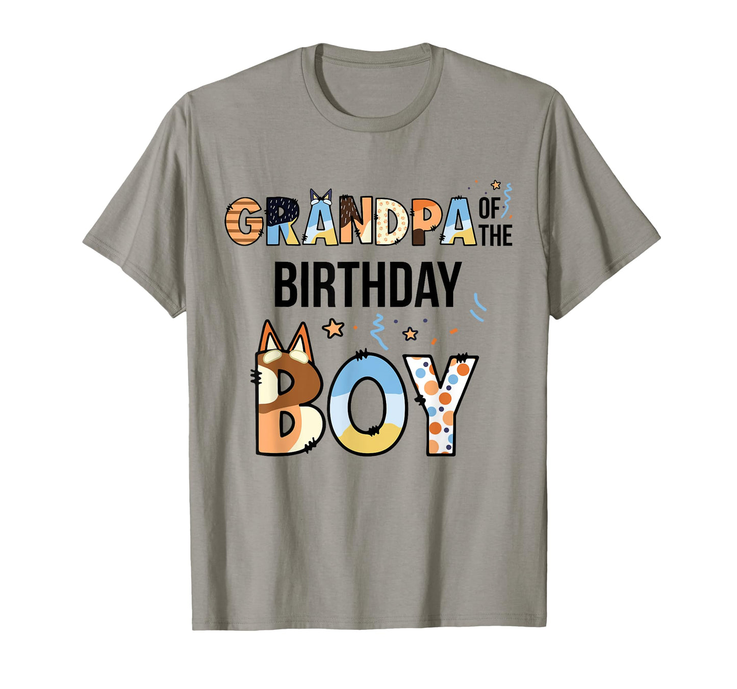 Grandpa Of The Birthday Boy Party Blue Dog Lover Matching T-Shirt