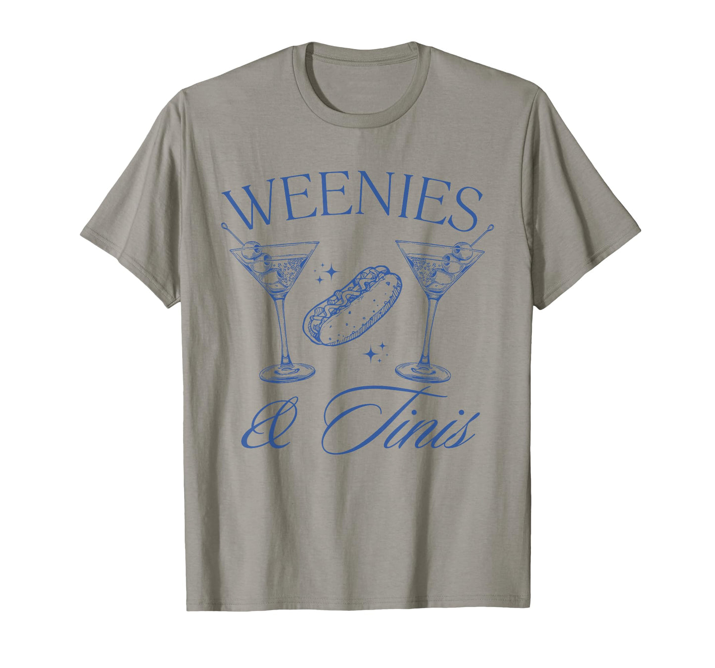 Weenies and Tinis Hot Dogs With Martini Cocktail Party T-Shirt