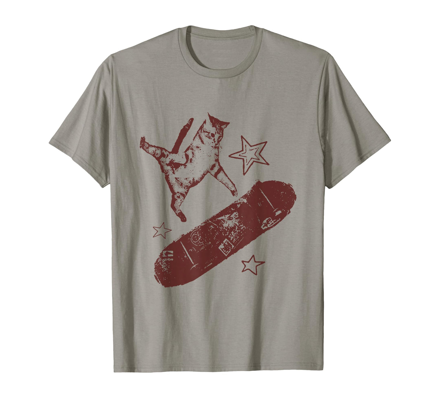 Funny Skateboard Cat Y2k Grunge Vintage Cat Meme Aesthetic T-Shirt