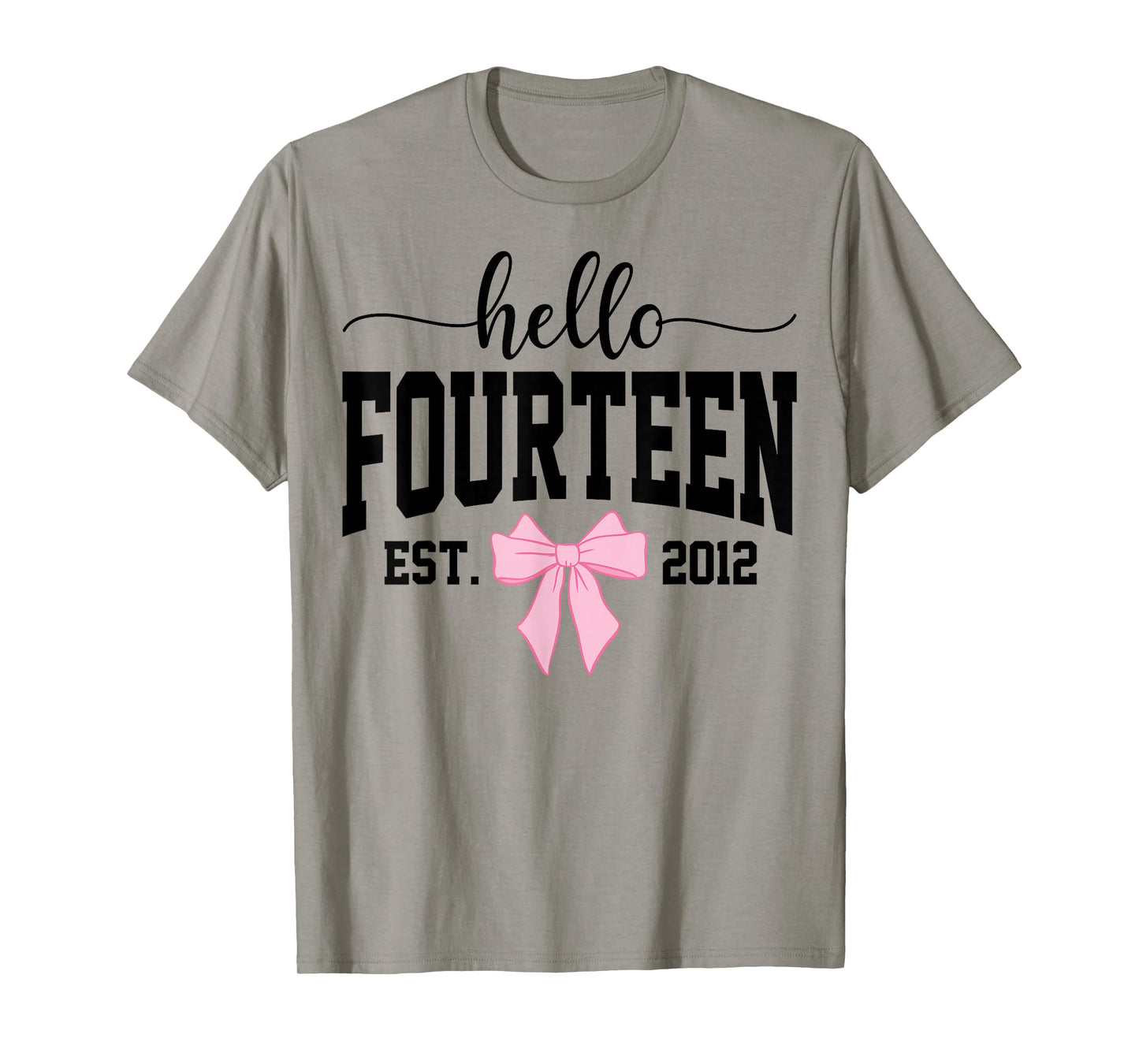 Hello Fourteen Est 2012 Coquette Bow 14th Birthday Girl T-Shirt