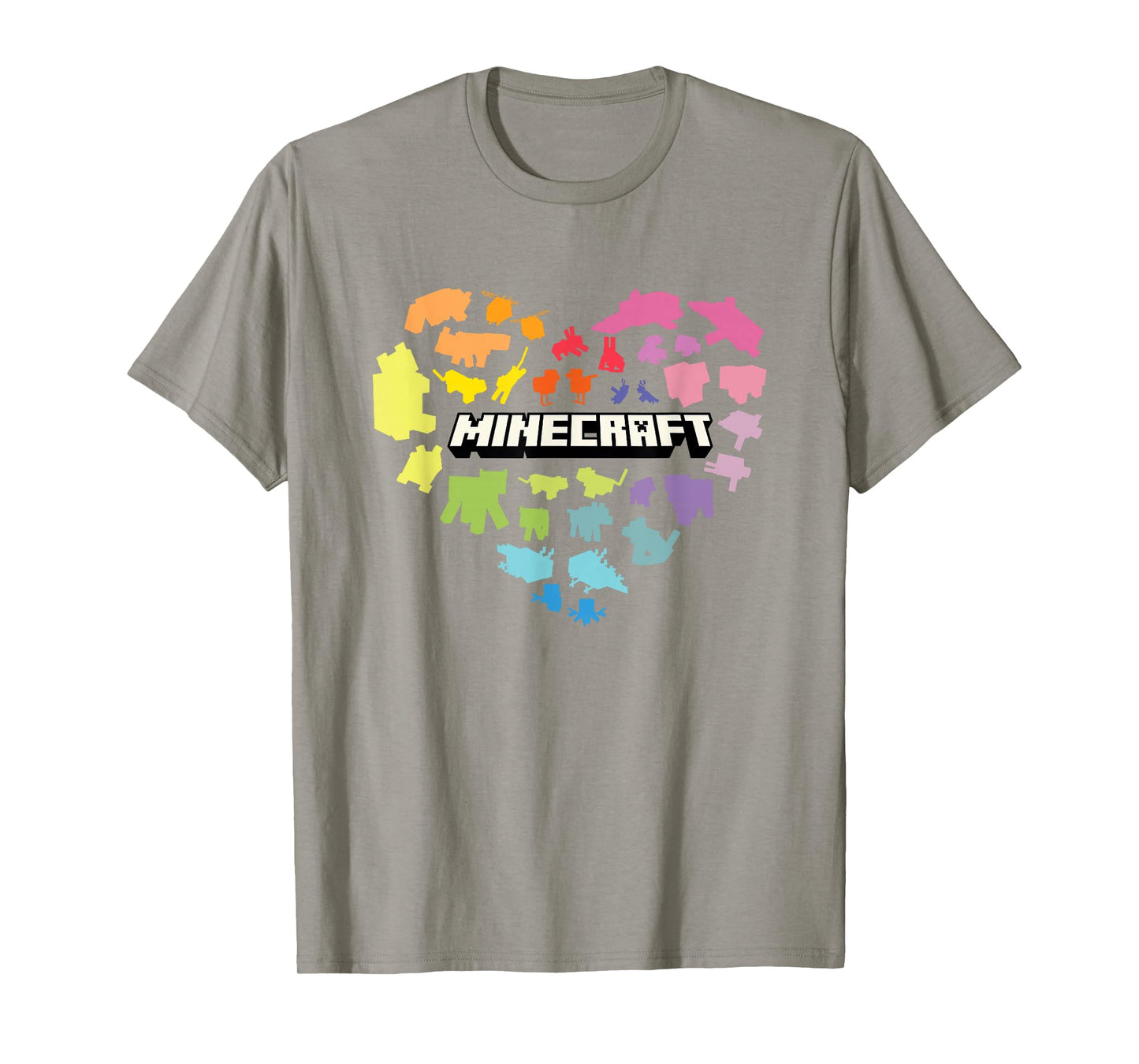 Minecraft Valentine's Day Heart Shaped Rainbow Icons T-Shirt