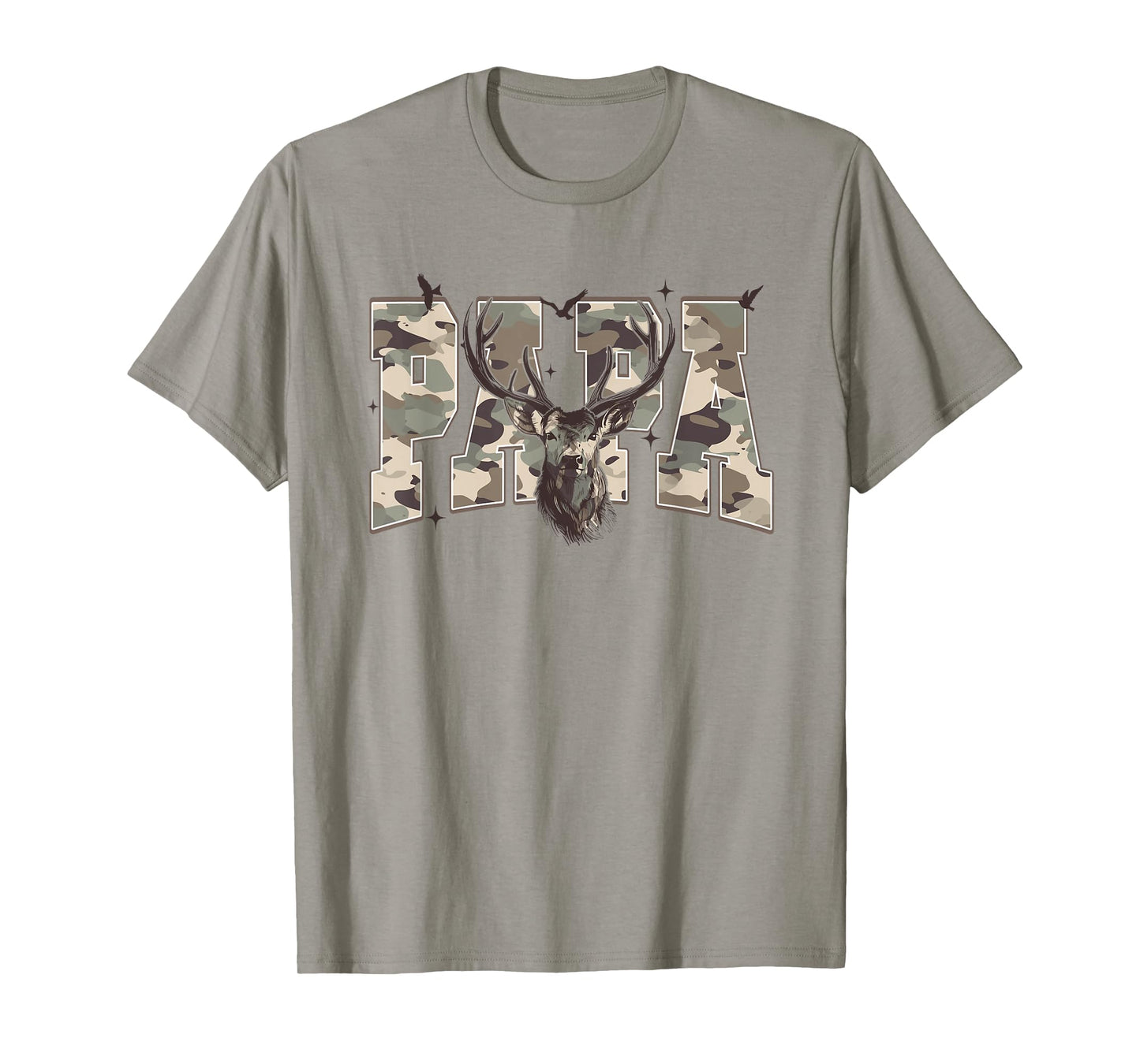 Old School Camo Papa Hunting, Camouflage Deer Father's Day T-Shirt